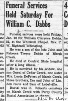 William Clarence "will" Dabbs