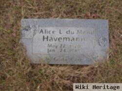 Alice L Du Menil Havemann
