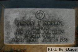 Pfc Henry Frederic Koplin