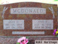 Ann V Mcdonald