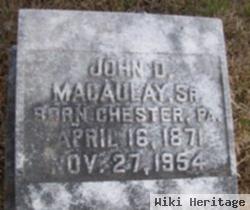 John D Mccauley, Sr