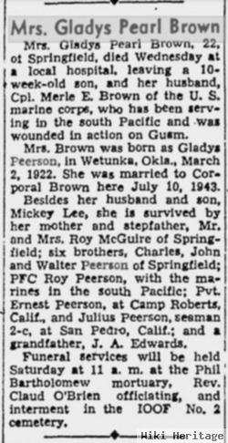 Gladys Pearl Peerson Brown