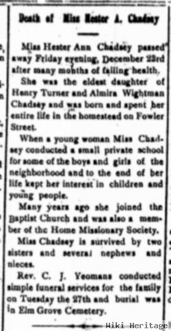 Hester Ann Wightman Chadsey