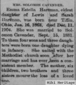 Emma Estella Hartman Cavender