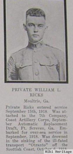 Pvt William L Ricks