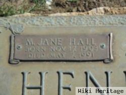 M Jane Hall Hendrick