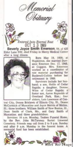 Mrs Beverly Joyce Smith Emerson