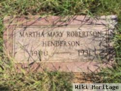 Martha Mary Robertson Henderson