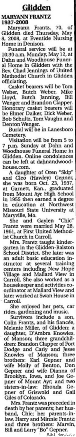 Maryann Gepner Frantz