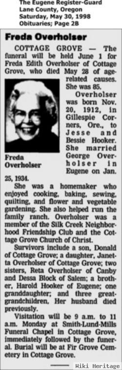 Freda Edith Hooker Overholser