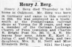 Henry J Berg