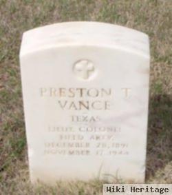 Preston T Vance