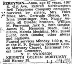 Anna Elizabeth "sis" Ferryman