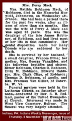 Matilda S. "tillie" Robinson Mack