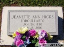 Jeanette A. "jenny" Droullard Hicks