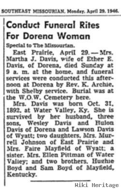 Martha Jane Boyd Davis