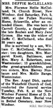 Florence N. Grimes Mcclelland