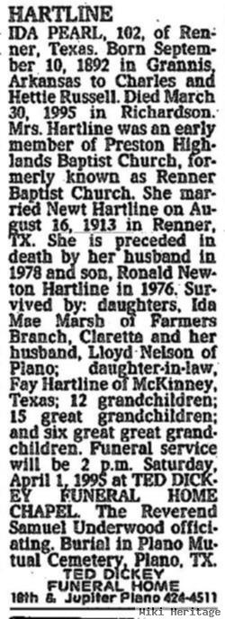 Ida Pearl Russell Hartline