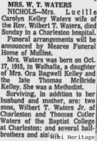 Lucille Carolyn Kelley Waters