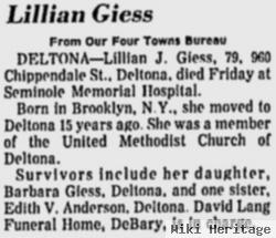 Lillian J Giess