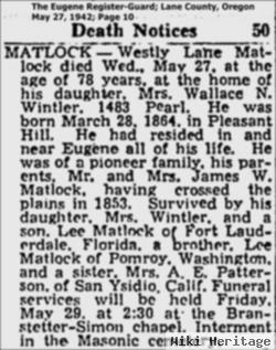 Wesley Lane Matlock