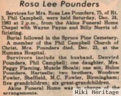 Rosa Lee Fowler Pounders