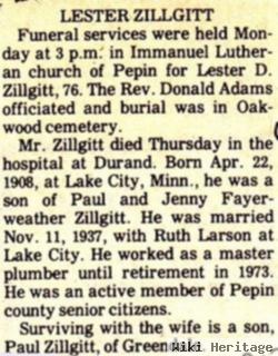 Lester David Zillgitt