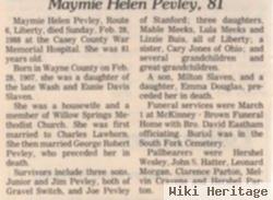 Maymie Helen Slaven Pevley