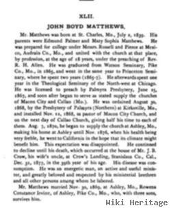 Rev John Boyd Matthews