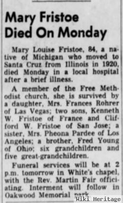 Mary Louise "mamie" Young Fristoe