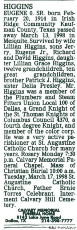 Eugene Owen Higgins, Sr