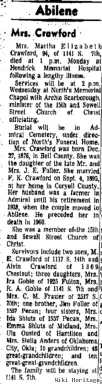 Martha Elizabeth Foller Crawford