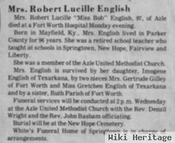 Robert Lucille "bob" English