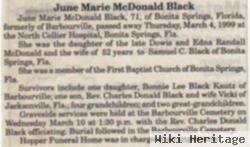 June Marie Mcdonald Black