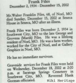 Walter Franklin Files