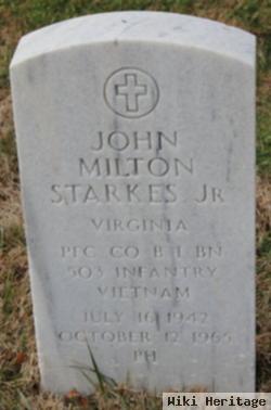 Pfc John Milton Starkes, Jr