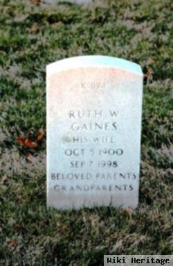 Ruth W Gaines