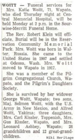 Katherine "katie" Reiswig Woitt