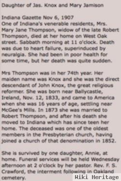 Mary Jane Knox Thompson