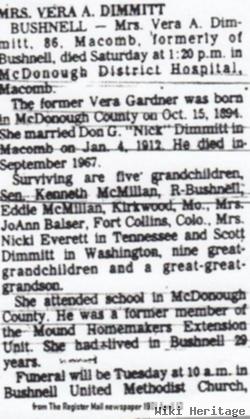 Vera A. Gardner Dimmitt