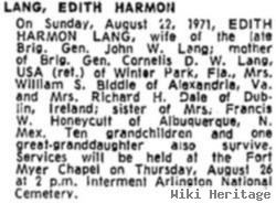 Edith Harmon Lang