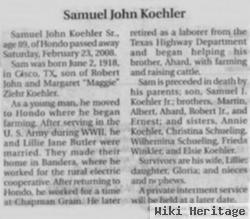 Samuel John Koehler, Sr