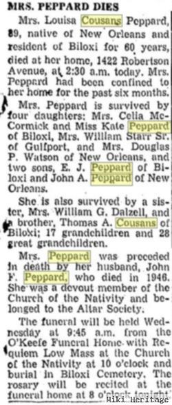 Louisa Cousans Peppard