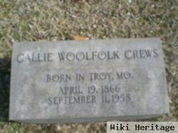 Martha Caroline "callie" Woolfolk Crews