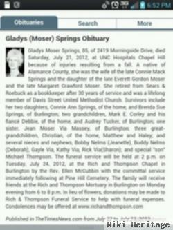 Gladys Moser Springs