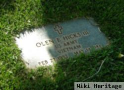 Olen E Hicks, Iii