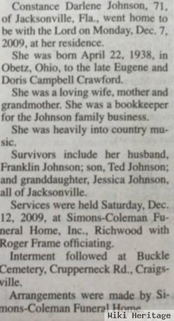 Constance Darlene Crawford Johnson