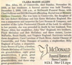 Clara Marie Mcgahey Allen