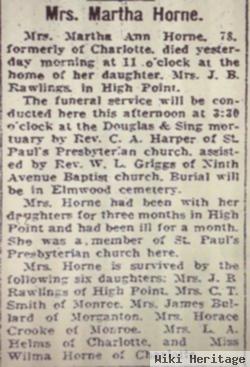 Martha Ann Elliott Horne