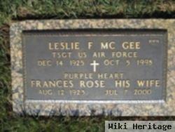 Leslie F Mcgee